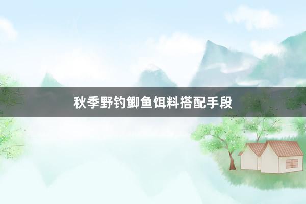 秋季野钓鲫鱼饵料搭配手段
